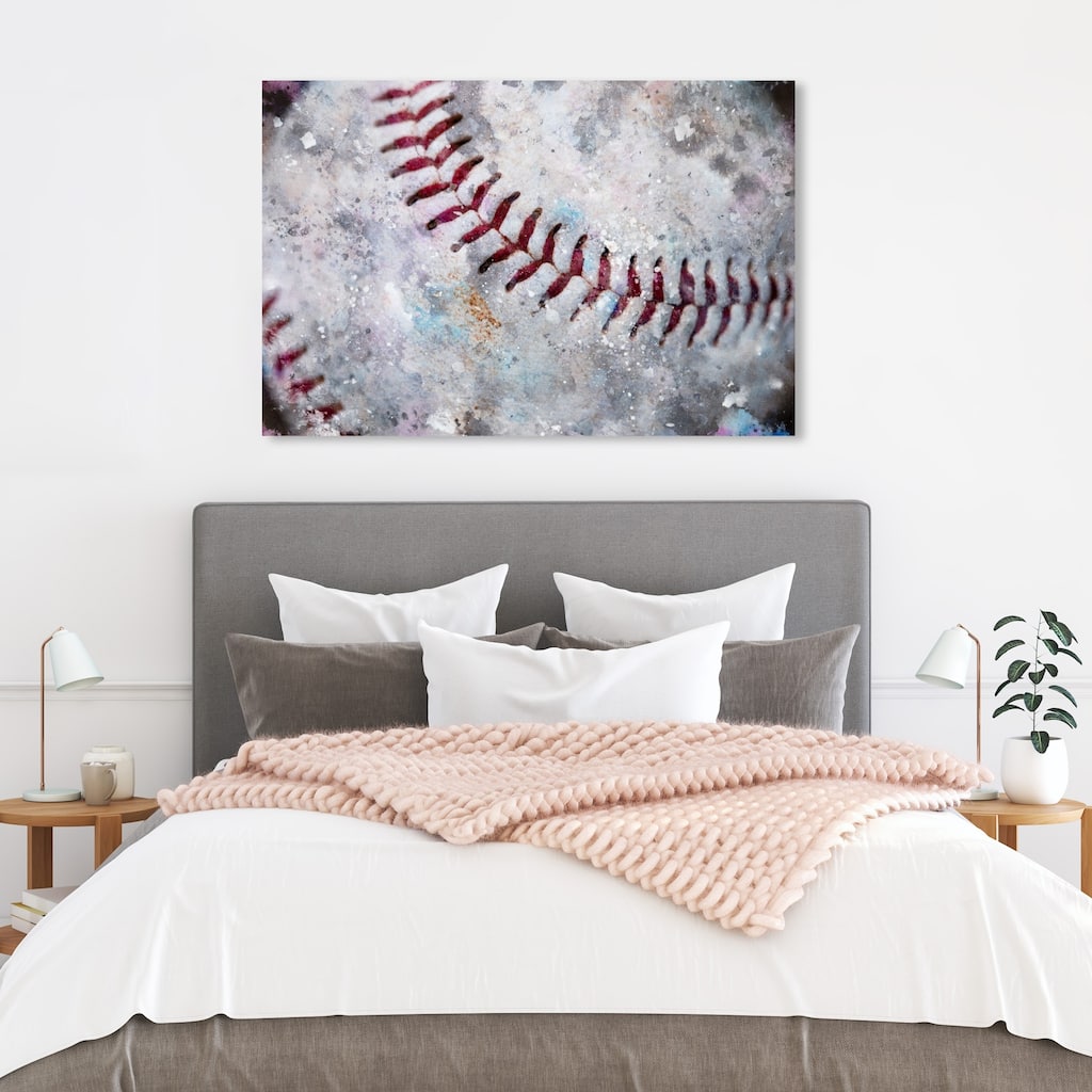 Wynwood Studio 'Baseball Made' Sports and Teams Wall Art Canvas Print - White, Red