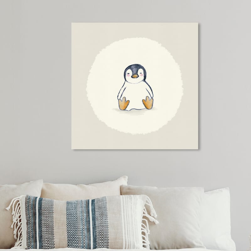 Wynwood Studio 'Penguin' Animals Wall Art Canvas Print - Brown, Brown - 12 x 12