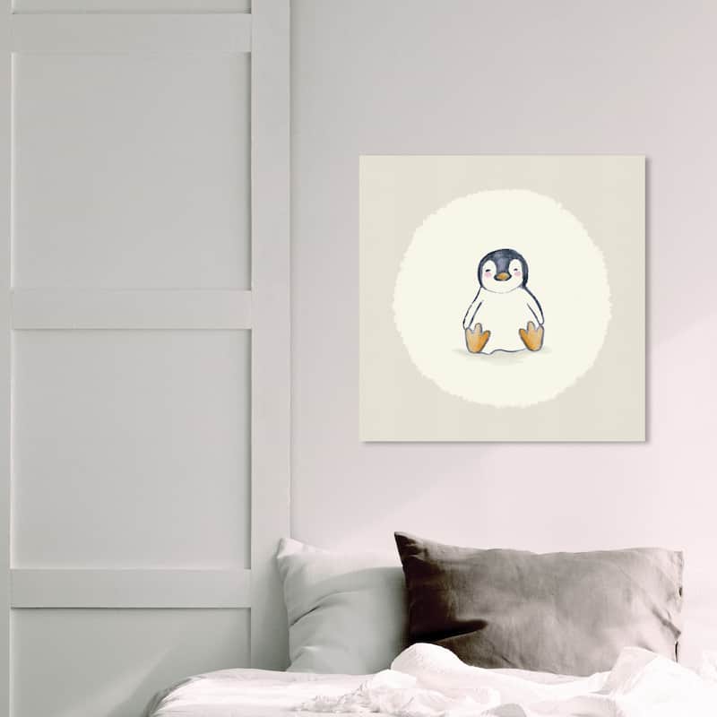 Wynwood Studio 'Penguin' Animals Wall Art Canvas Print - Brown, Brown - 20 x 20