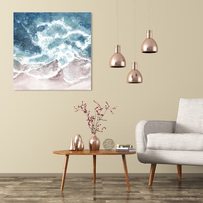 Wynwood Studio 'Seaside Waves' Nautical and Coastal Wall Art Canvas Print - Blue, Brown