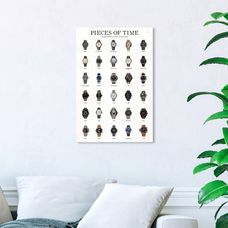Wynwood Studio 'Piece of Time ' Fashion and Glam Wall Art Canvas Print - White, Brown