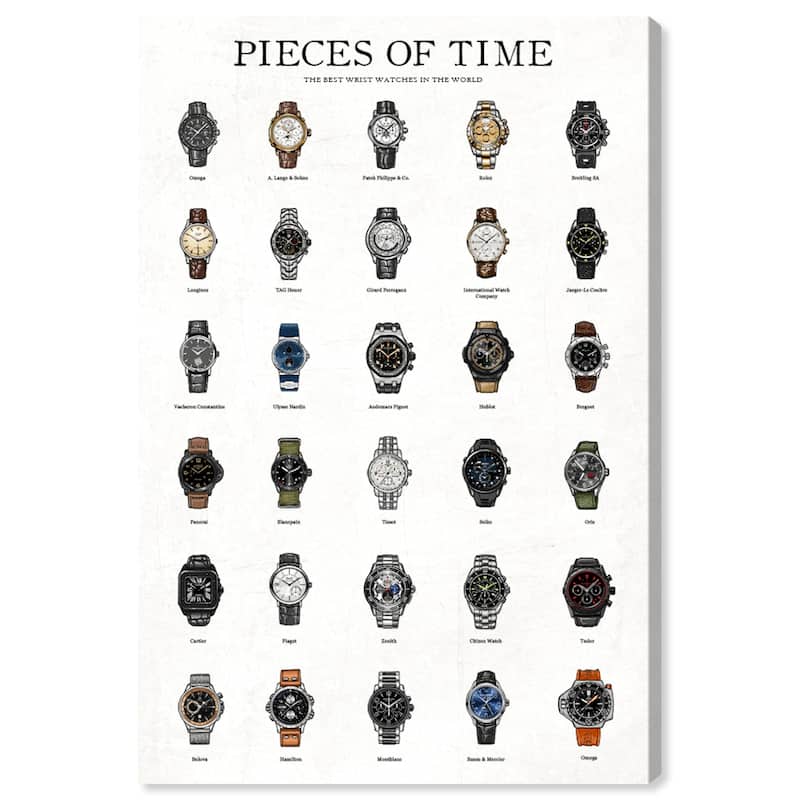 Wynwood Studio 'Piece of Time ' Fashion and Glam Wall Art Canvas Print - White, Brown
