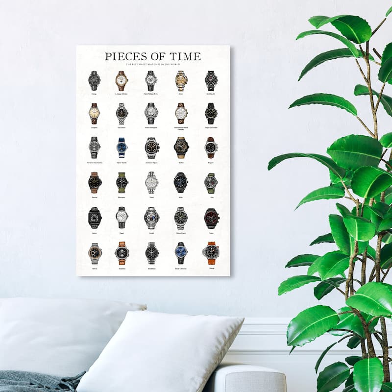 Wynwood Studio 'Piece of Time ' Fashion and Glam Wall Art Canvas Print - White, Brown - 24 x 36