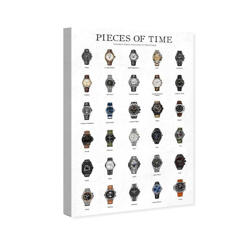 Wynwood Studio 'Piece of Time ' Fashion and Glam Wall Art Canvas Print - White, Brown