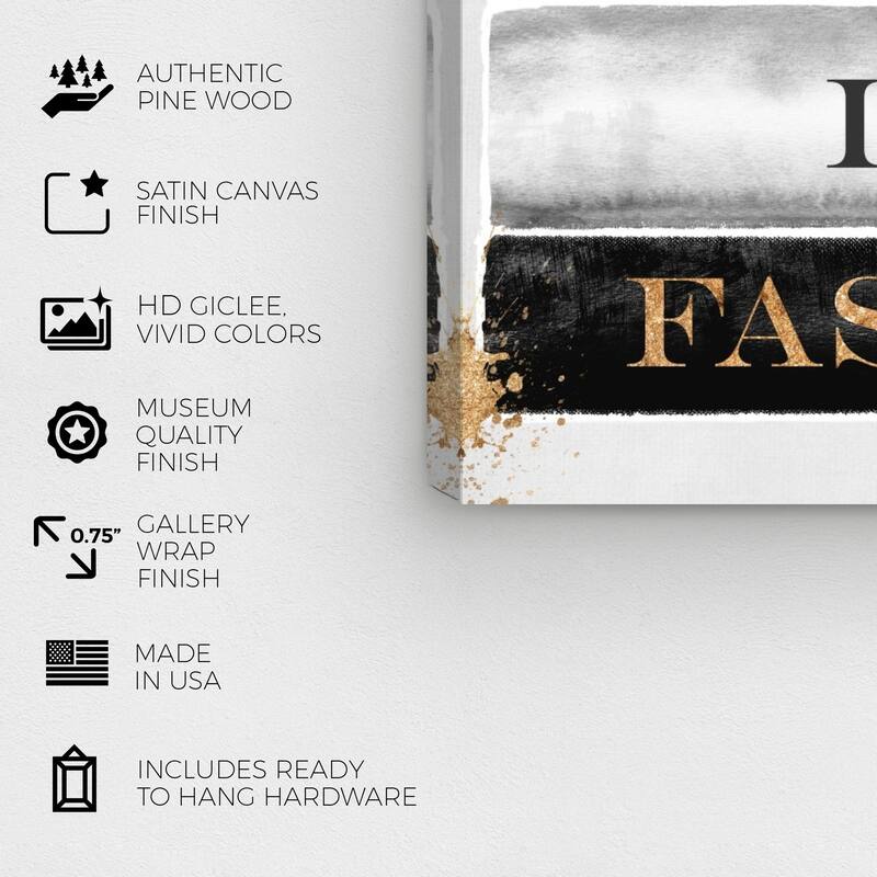 Wynwood Studio 'I Am Fashion Books' Typography and Quotes Wall Art Canvas Print - Black, Gray
