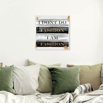 Wynwood Studio 'I Am Fashion Books' Typography and Quotes Wall Art Canvas Print - Black, Gray