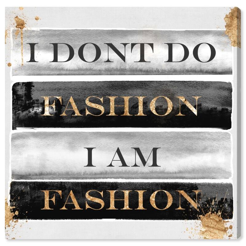 Wynwood Studio 'I Am Fashion Books' Typography and Quotes Wall Art Canvas Print - Black, Gray