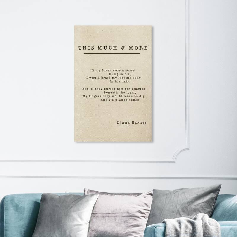 Wynwood Studio 'This Much and More Poem' Typography and Quotes Wall Art Canvas Print - White, Black