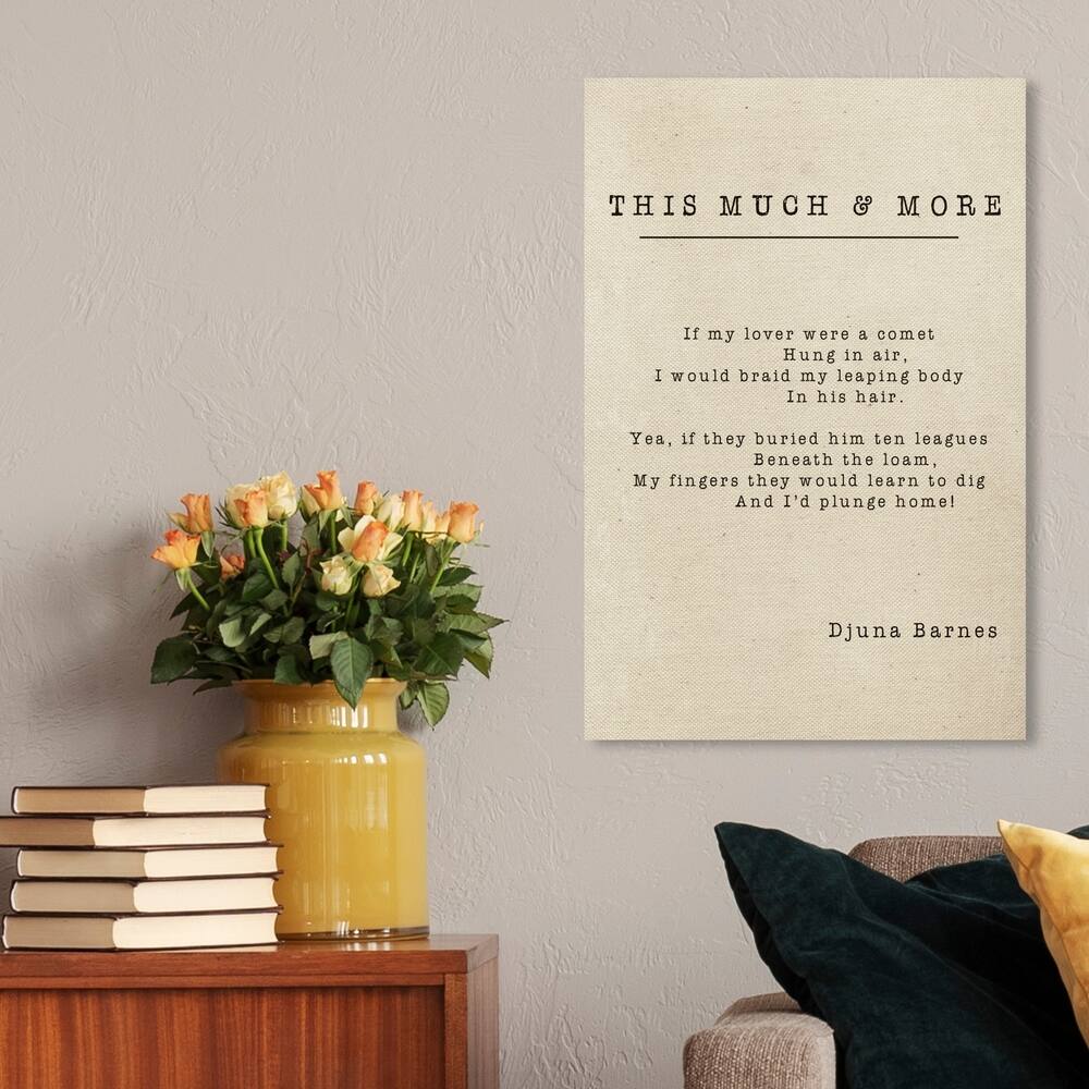 Wynwood Studio 'This Much and More Poem' Typography and Quotes Wall Art Canvas Print - White, Black