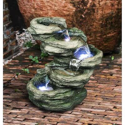 4 Level Rock Fountain With LED