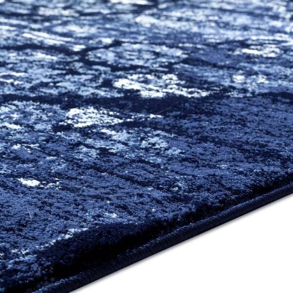 Shop Classic Vintage Soft Area Rug In Navy Blue For Living Room