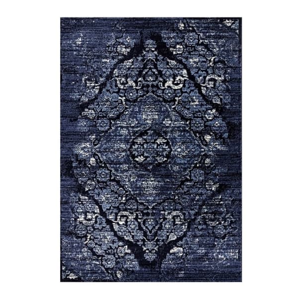 Shop Classic Vintage Soft Area Rug In Navy Blue For Living Room