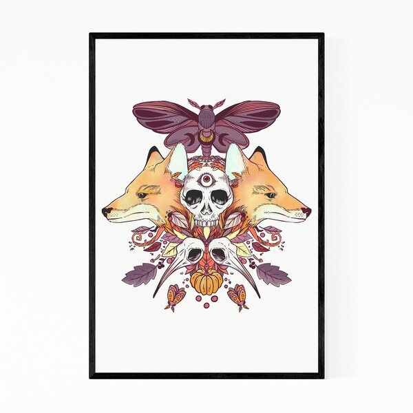 Noir Gallery Symmetrical Animals Design Framed Art Print