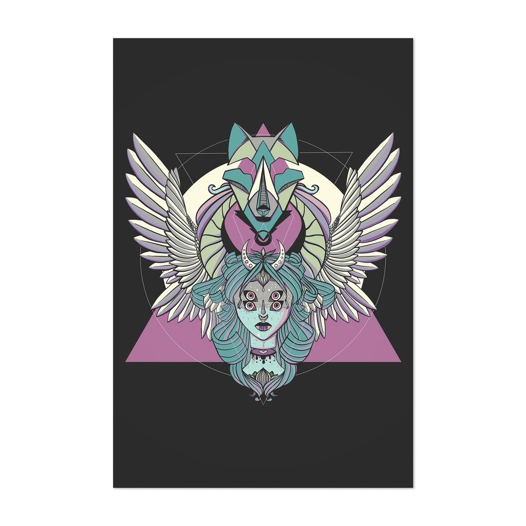 Noir Gallery Valkyrie Norse Mythology Wolf Unframed Art Print/Poster