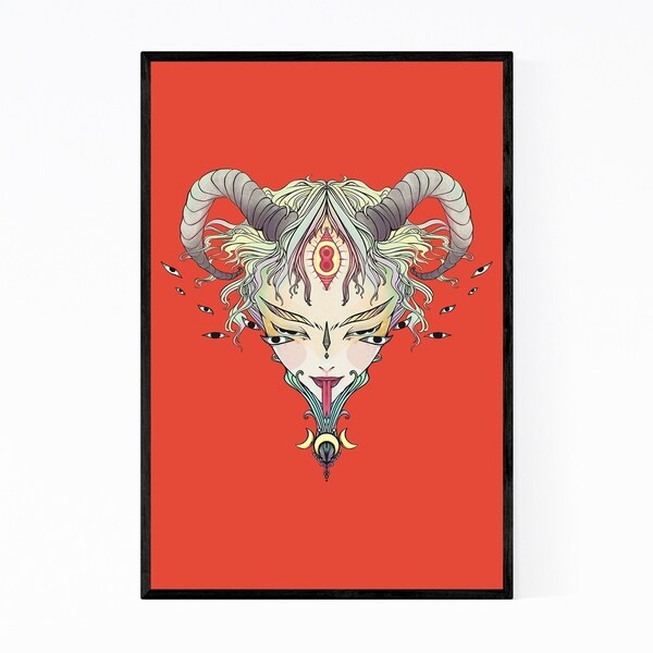 Noir Gallery Horned Demon Girl Third Eye Framed Art Print
