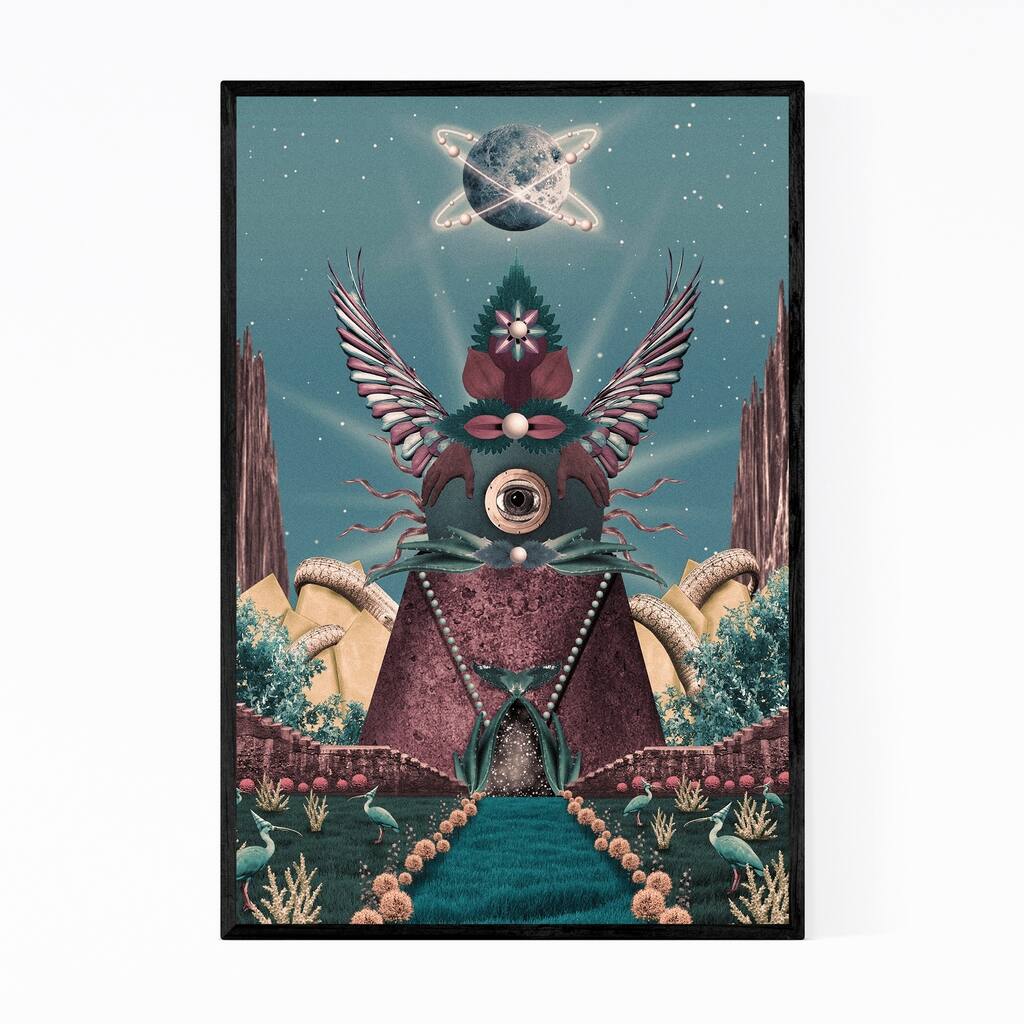 Noir Gallery Nature Universe Space Aliens Collage Framed Art Print