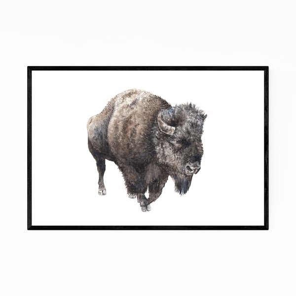 Noir Gallery Buffalo Animal Painting Nature Framed Art Print