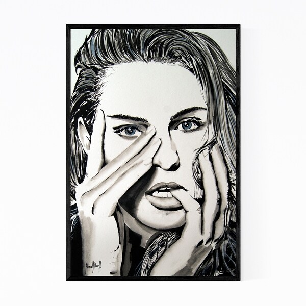 Noir Gallery Vintage Camera Woman Framed Art Print