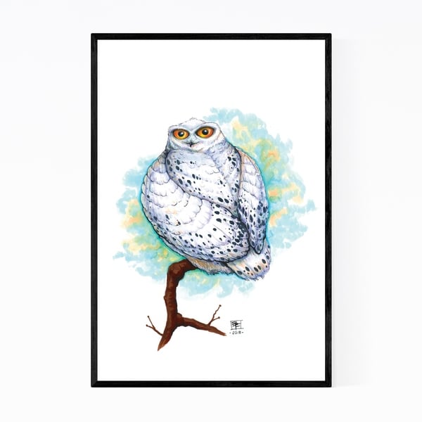 Noir Gallery Cute Snowy Owl Kids Art Nursery Framed Art Print
