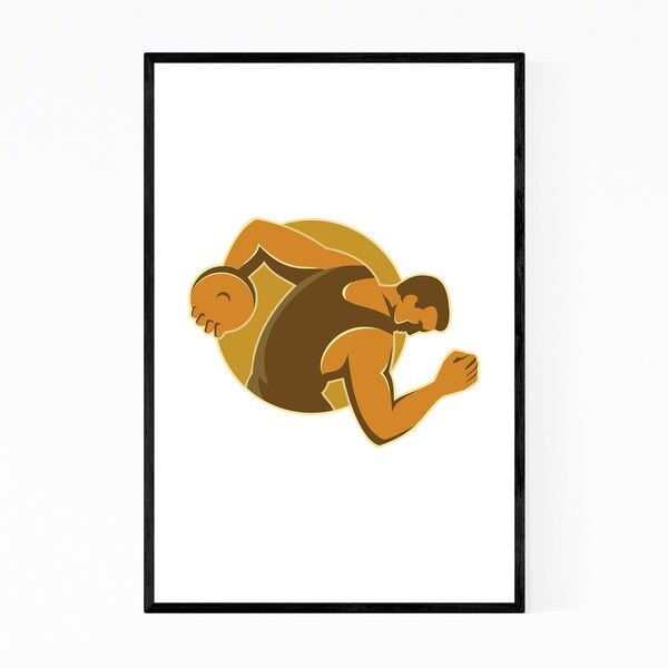 Noir Gallery Discus Thrower Player Gift Retro Framed Art Print