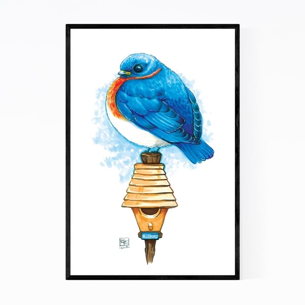 Noir Gallery Cute Bluebird Kids Art Nursery Framed Art Print