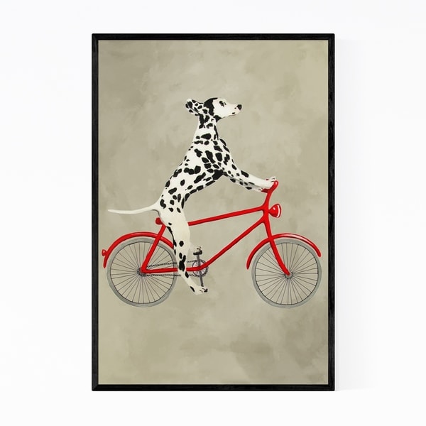 Noir Gallery Dalmatian On Bicycle Painting Framed Art Print