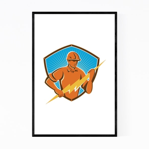 Noir Gallery Electrician Gift Contractor Retro Framed Art Print