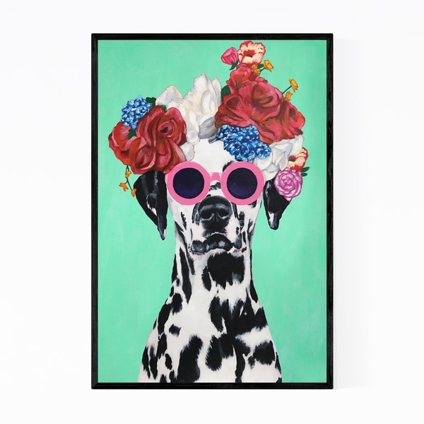 Noir Gallery Flower Power Dalmatian Painting Framed Art Print