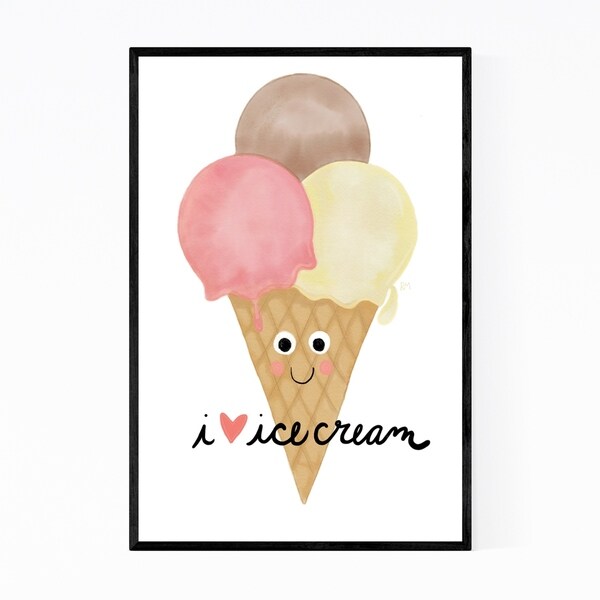Noir Gallery Ice Cream Cute Food Dessert Framed Art Print
