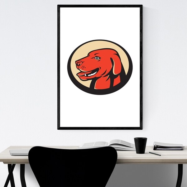 Noir Gallery Labrador Golden Retriever Dog Framed Art Print