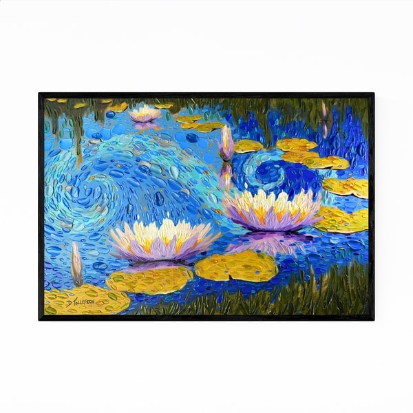 Noir Gallery Lily Pads Floral Nature Painting Framed Art Print