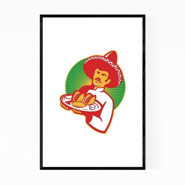 Noir Gallery Mexican Chef Food Kitchen Gift Framed Art Print