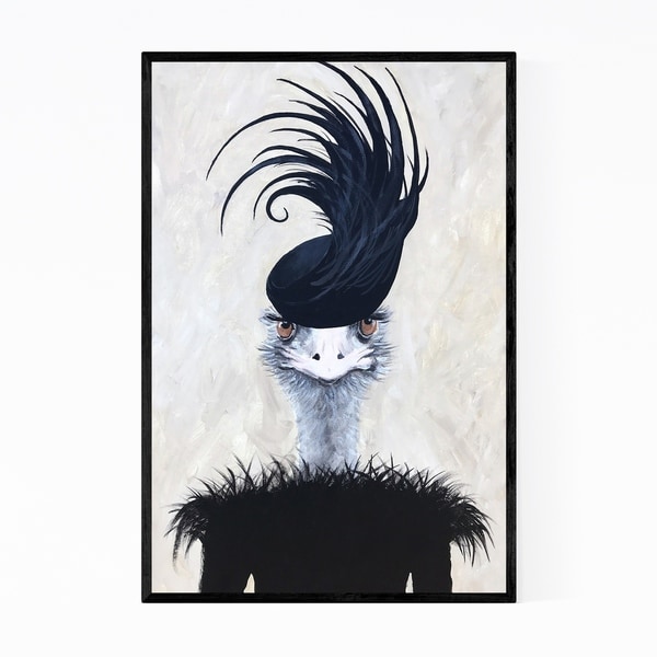 Noir Gallery Funny Ostrich Feather Hat Fashion Framed Art Print