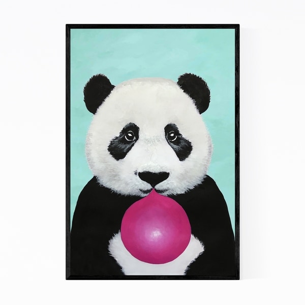 Noir Gallery Cute Panda Bubblegum Painting Framed Art Print