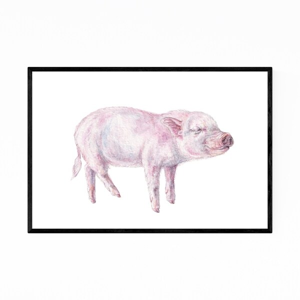 Noir Gallery Piglet Animal Painting Nature Framed Art Print