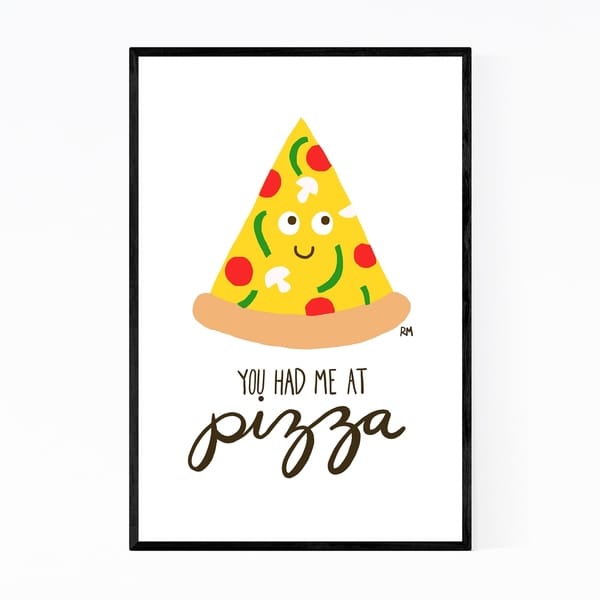 Noir Gallery Cute Pizza Quote Food Kitchen Framed Art Print