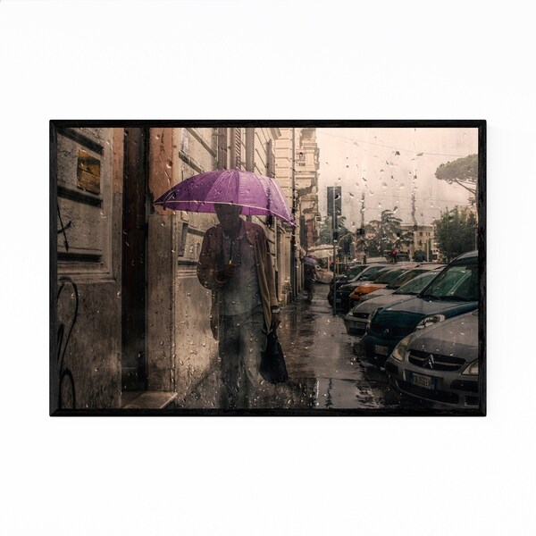 Noir Gallery Rainy Rome Italy Photography Framed Art Print
