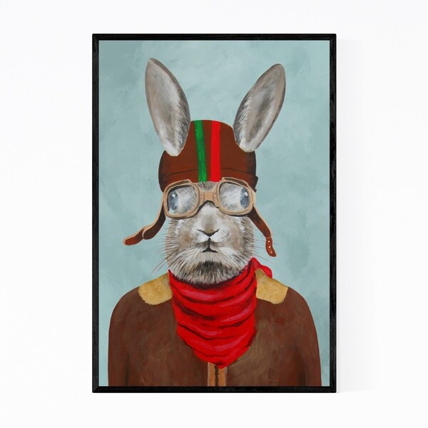 Noir Gallery Rabbit Vintage Helmet Painting Framed Art Print