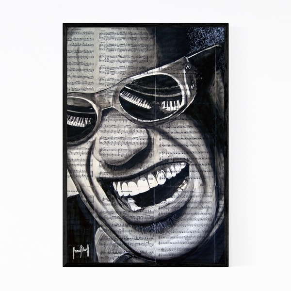 Noir Gallery Ray Charles Music Pop Culture Icons Framed Art Print