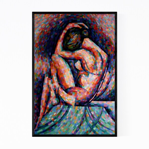 Noir Gallery Nude Figurative Abstract Painting Framed Art Print