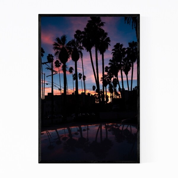Noir Gallery Palm Trees Sunset Los Angeles Framed Art Print