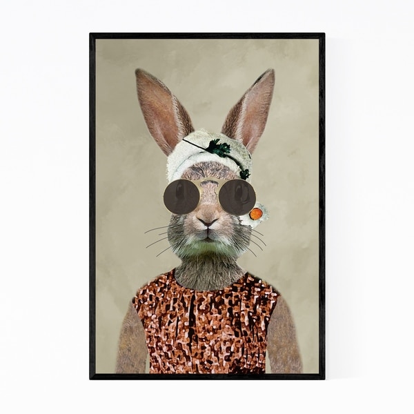 Noir Gallery Vintage Rabbit Painting Framed Art Print