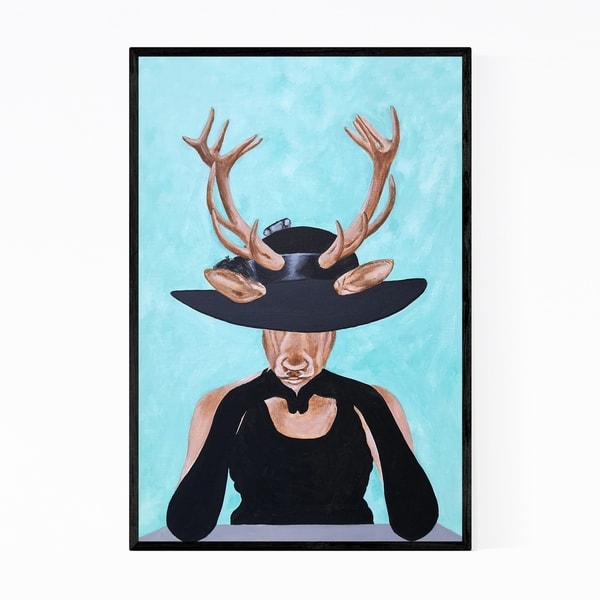 Noir Gallery Funny Vogue Deer Painting Framed Art Print
