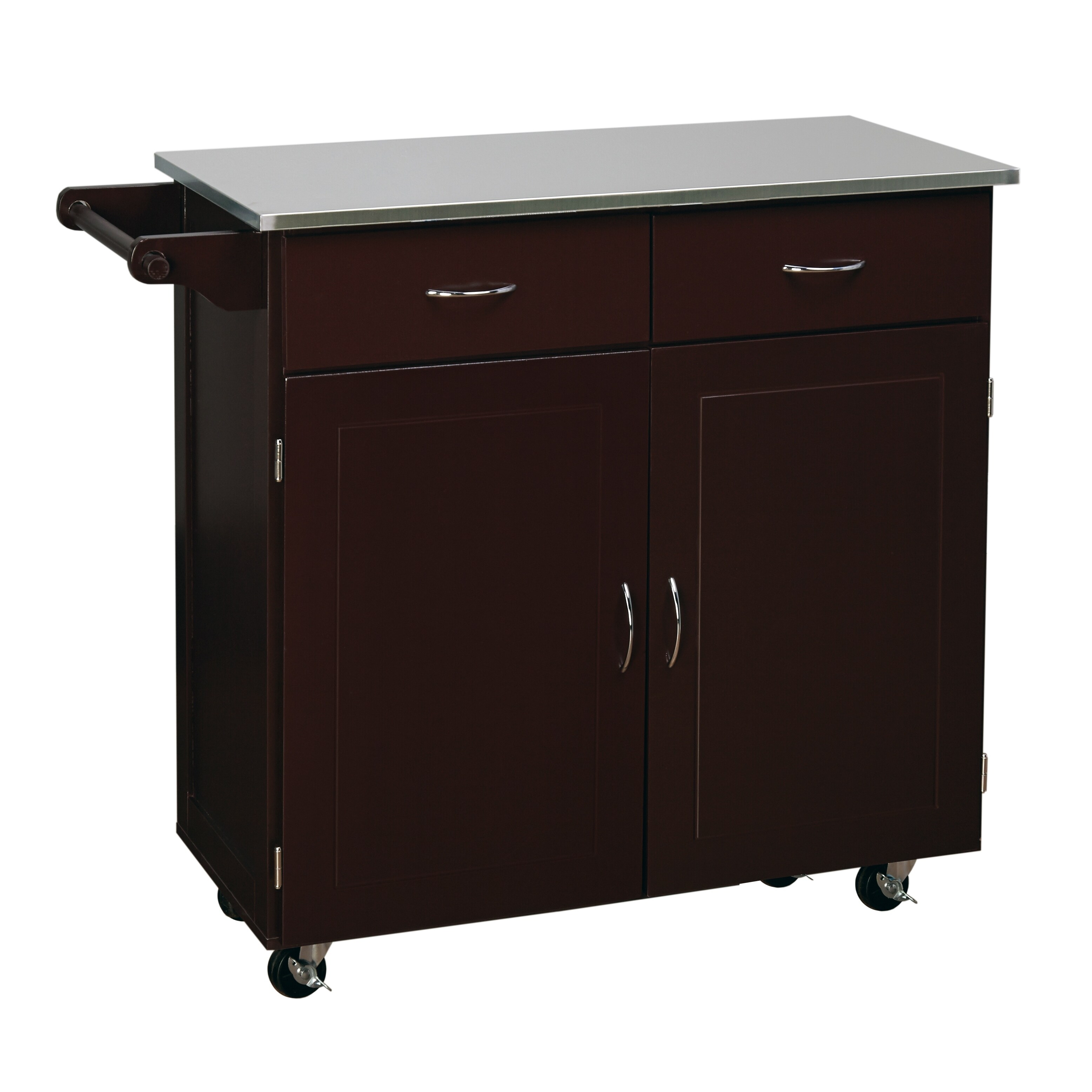 Shop Simple Living Kingsley Kitchen Cart With Stainless Steel Top