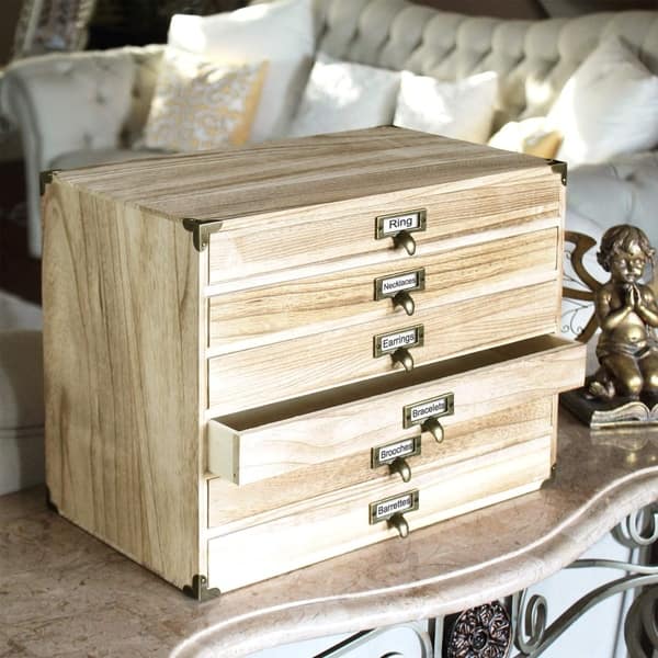 Shop Ikee Design Wooden 6 Drawers Jewelry Storage Cabinet