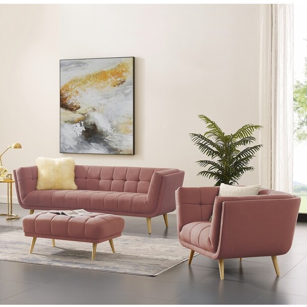 Shop Artleon 2 Piece Soft Fabric Sofa and Armchair Set Free Shipping