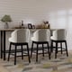 preview thumbnail 4 of 10, Copper Grove Arichuna Solid Wood Swiveling Tan Tufted Bar Stools (Set of 2)