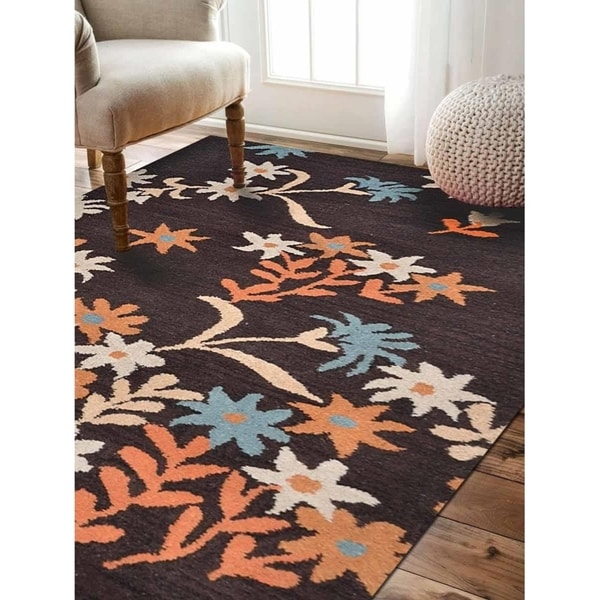 Floral Transitional Hand Tufted Wool Area Rug Indian Oriental Carpet