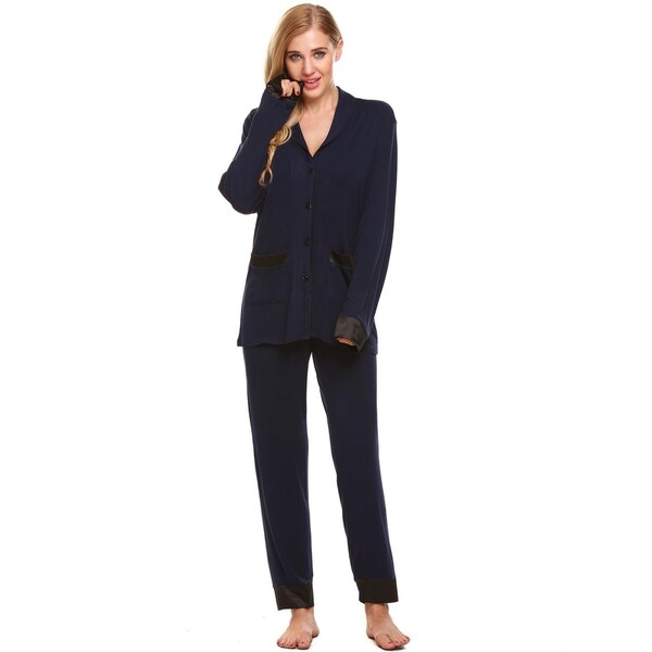 Ekouaer Womens Pajamas Set Long Sleeve Raglan Shirt and Pants Pj Lounge Set Print Sleepwear
