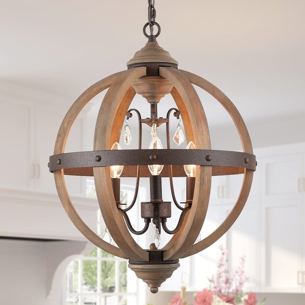 The Gray Barn White Ridge Modern Brown Chandelier with 3-light Pendant Light (Brown) - Chandeliers For Bedrooms by Overstock.com